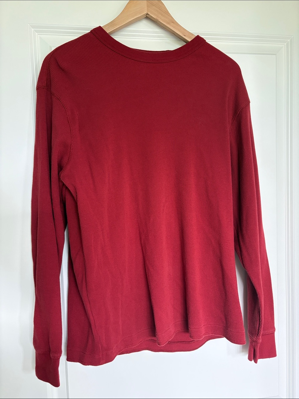Vintage GAP Red Ribbed Waffle Knit Crew Top